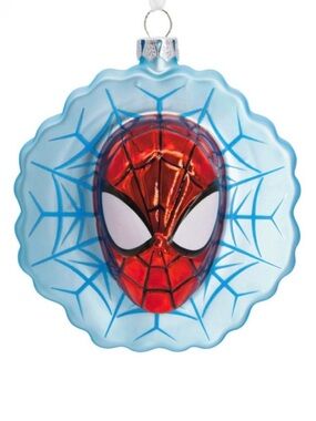 Hallmark Marvel “Spider-Man Face on Web” Blown Glass Ornament (NWT)